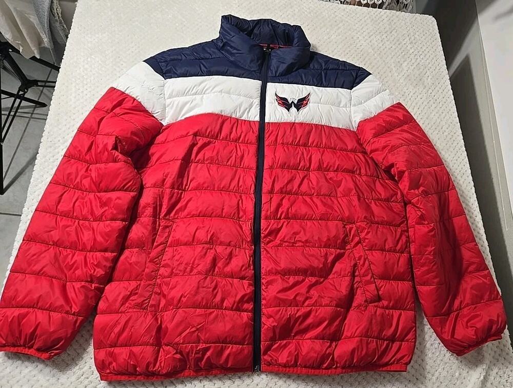 Washington Capitals G-III Carl Banks Puffer Jacket NHL Red White Blue Men's #365